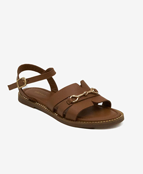 Kadın Taba Hakiki Deri Sandalet