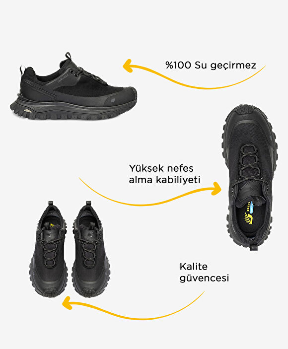 Siyah Su Geçirmez Ayakkabı