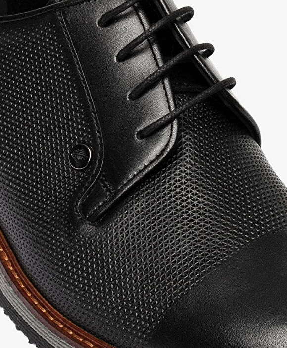 Erkek Siyah Hakiki Deri Klasik Ayakkabı