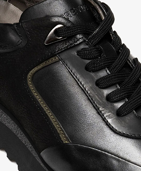 Erkek Siyah Hakiki Deri Spor Ayakkabı