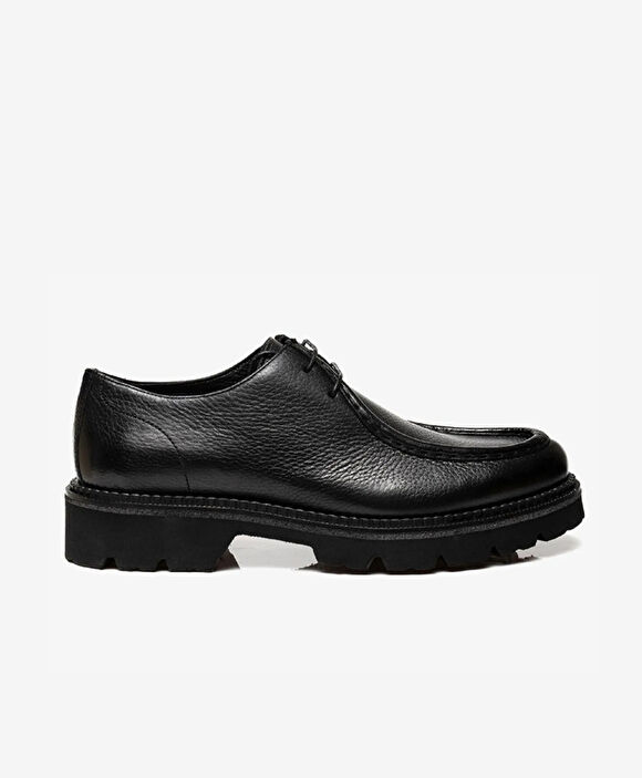 Erkek Siyah Hakiki Deri Oxford Ayakkabı