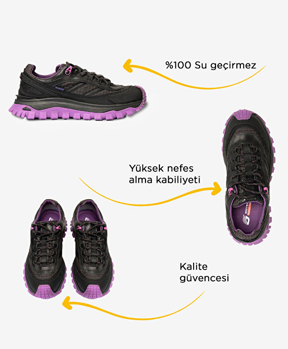 Siyah Mor Su Geçirmez Ayakkabı