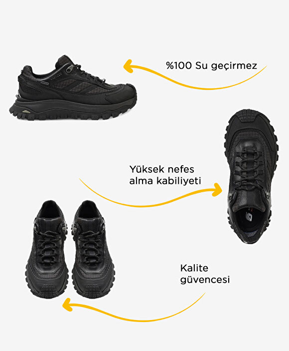 Siyah Gri Su Geçirmez Ayakkabı