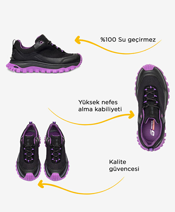 Siyah Mor Su Geçirmez Outdoor Ayakkabı