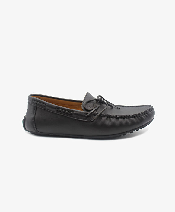 Erkek Siyah Hakiki Deri Loafer Ayakkabı