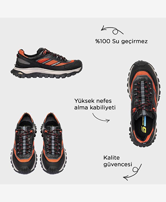 Siyah Kırmızı Su Geçirmez Outdoor Ayakkabı