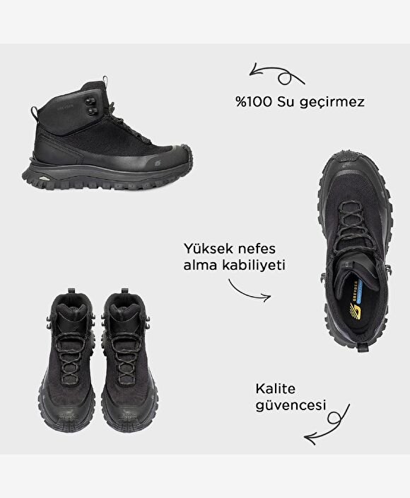 Erkek Siyah Su Geçirmez Outdoor Bot