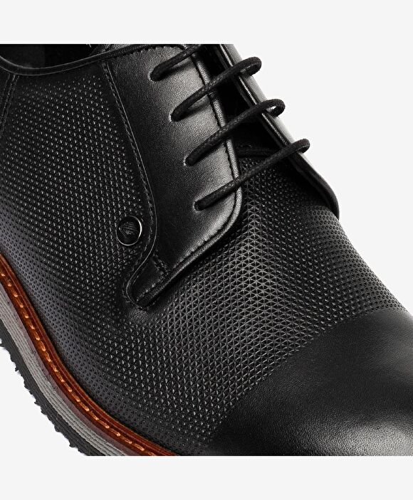 Erkek Siyah Hakiki Deri Klasik Ayakkabı