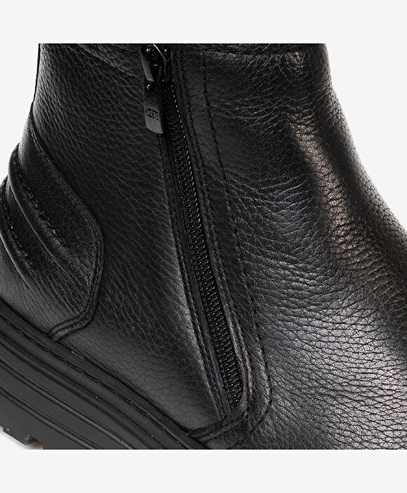 Erkek Siyah Hakiki Deri Casual Bot