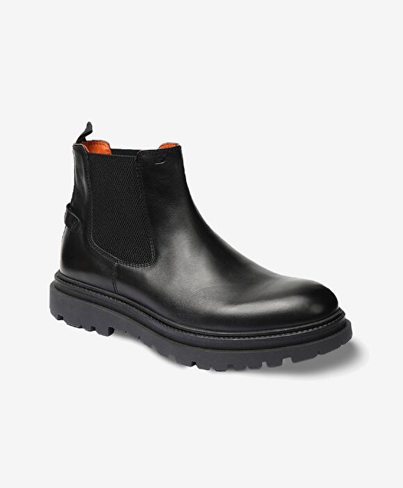 Erkek Siyah Hakiki Deri Chelsea Bot