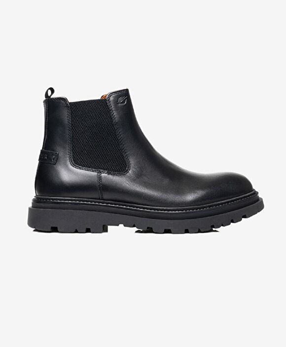 Erkek Siyah Hakiki Deri Chelsea Bot