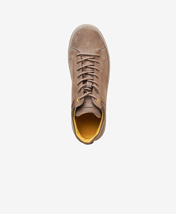 Erkek Vizon Hakiki Deri Sneaker Ayakkabı