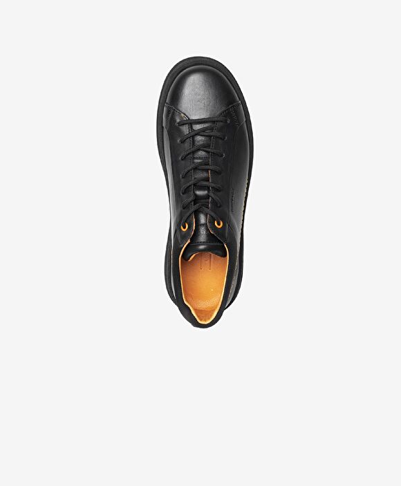 Erkek Siyah Hakiki Deri Sneaker Ayakkabı