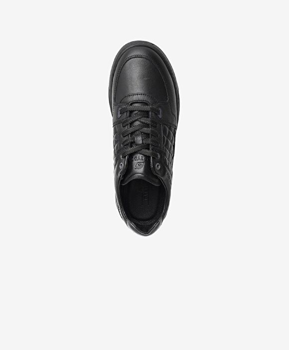 Erkek Siyah Hakiki Deri Sneaker Ayakkabı