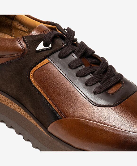 Erkek kahverengi Hakiki Deri Spor Ayakkabı