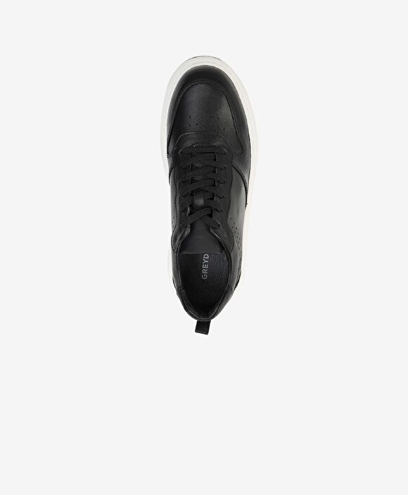 Erkek Siyah Hakiki Deri Sneaker Ayakkabı