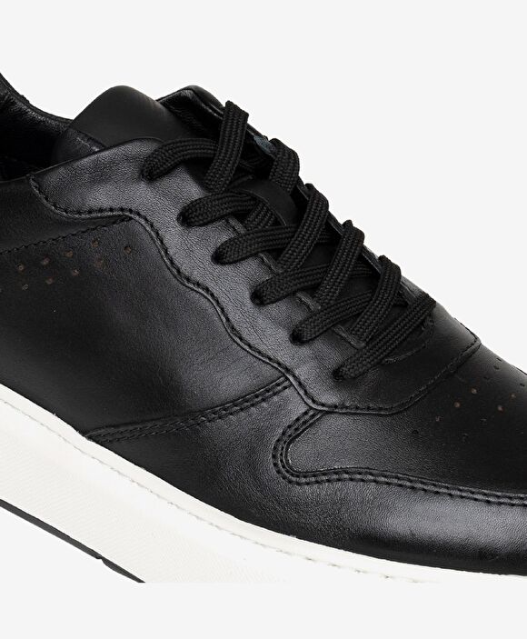 Erkek Siyah Hakiki Deri Sneaker Ayakkabı