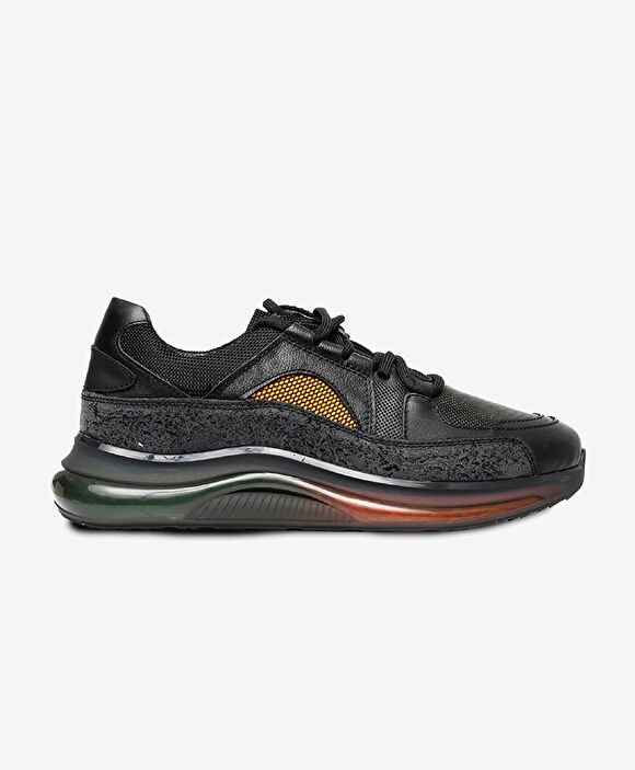 Erkek Siyah Süet Hakiki Deri Sneaker Ayakkabı