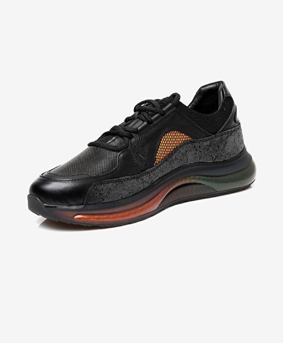 Erkek Siyah Süet Hakiki Deri Sneaker Ayakkabı
