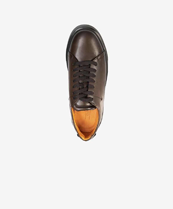 Erkek kahverengi Hakiki Deri Sneaker Ayakkabı