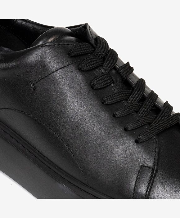 Erkek Siyah Hakiki Deri Sneaker Ayakkabı