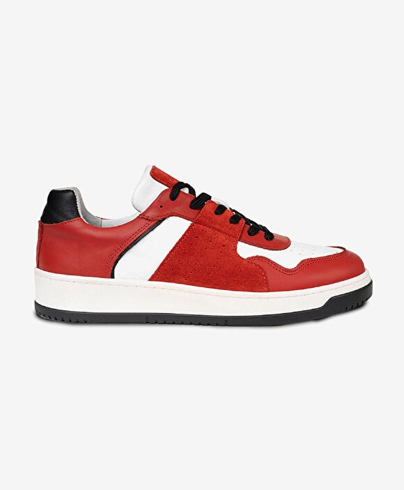 Erkek Kırmızı Beyaz Hakiki Deri Termo Taban Sneaker Ayakkabı