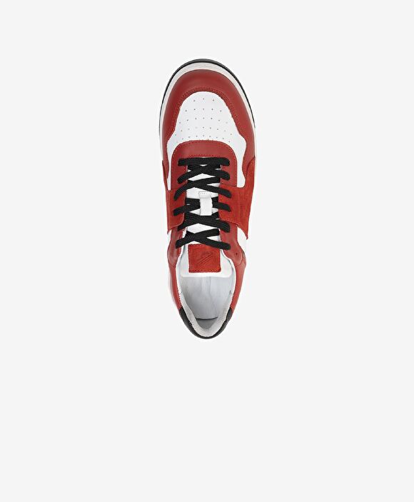 Erkek Kırmızı Beyaz Hakiki Deri Termo Taban Sneaker Ayakkabı