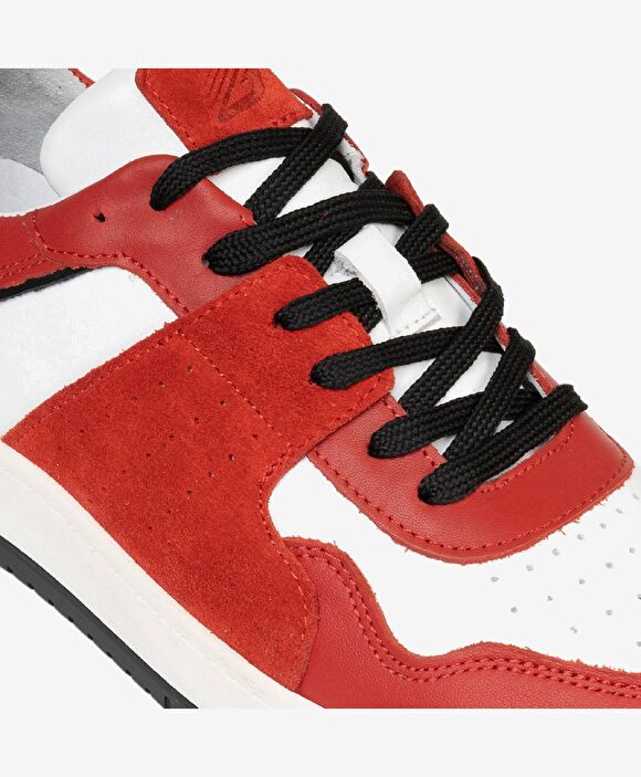 Erkek Kırmızı Beyaz Hakiki Deri Termo Taban Sneaker Ayakkabı