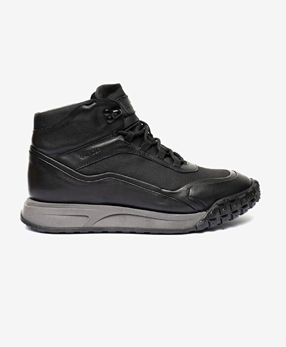 Erkek Siyah Hakiki Deri Memory Foam Taban Sneaker Bot