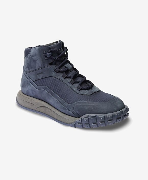 Erkek Lacivert Hakiki Deri Sneaker Bot