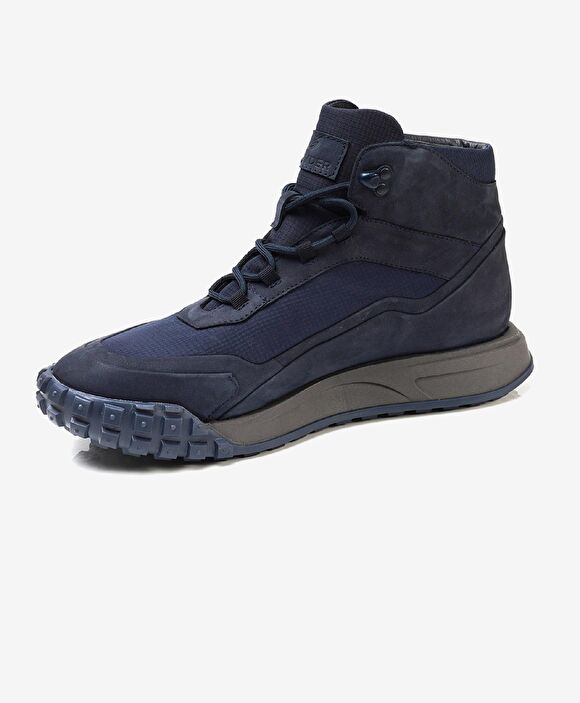 Erkek Lacivert Hakiki Deri Sneaker Bot