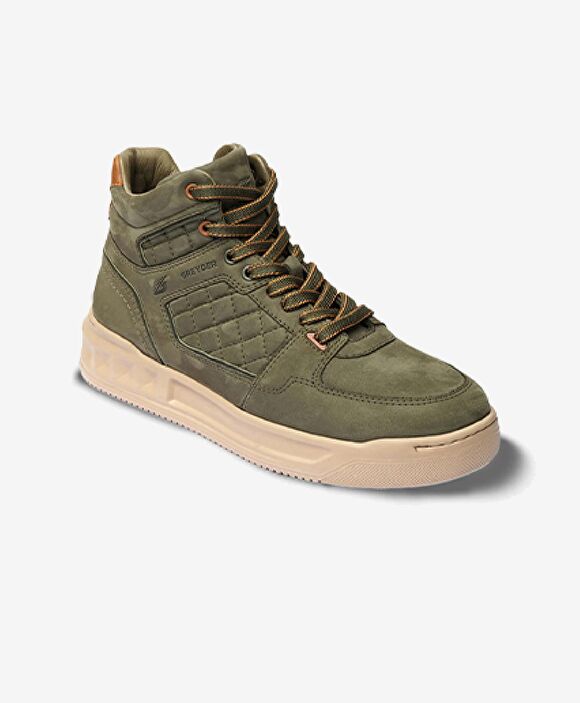 Erkek Haki Hakiki Deri Sneaker Bot