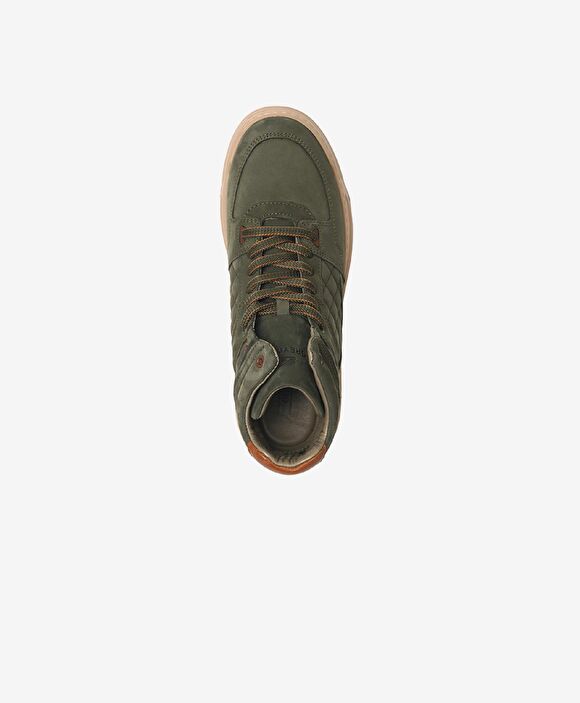 Erkek Haki Hakiki Deri Sneaker Bot