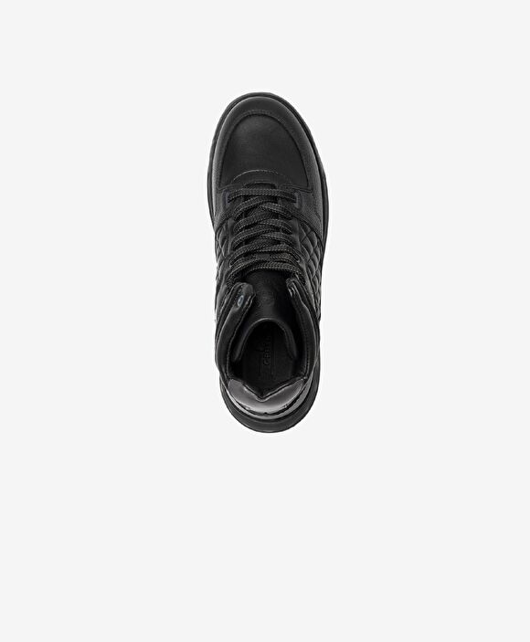 Erkek Siyah Hakiki Deri Sneaker Bot