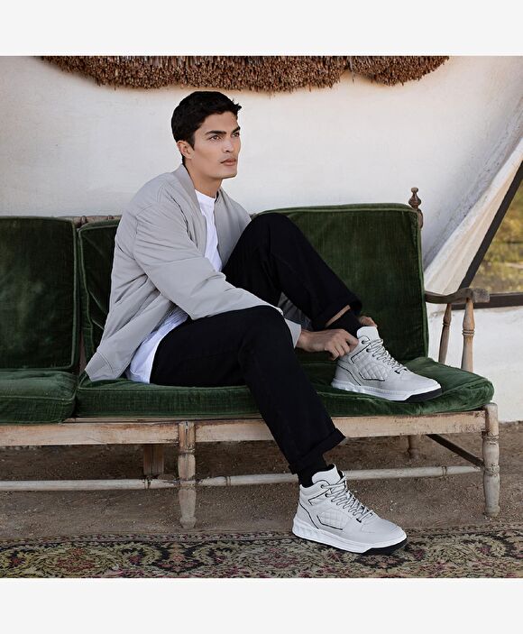 Erkek Beyaz Hakiki Deri Sneaker Bot