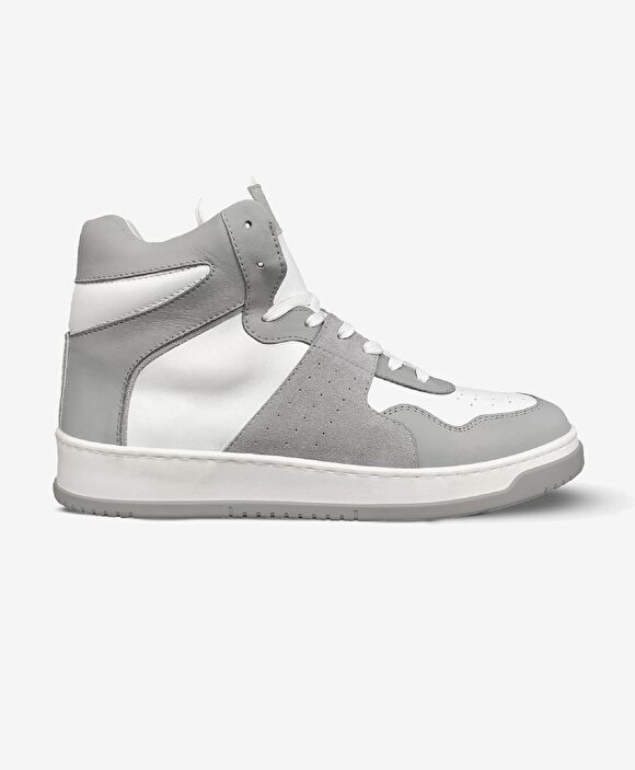 Erkek Gri Beyaz Hakiki Deri Termo Taban Sneaker Bot