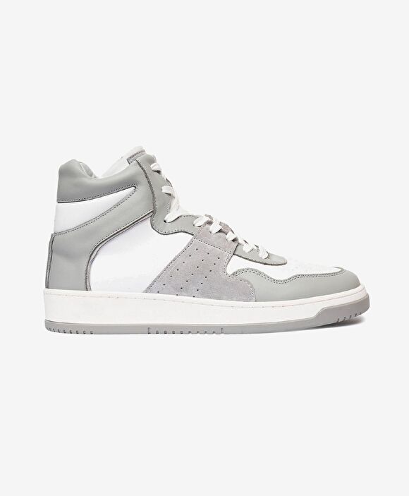 Erkek Gri Beyaz Hakiki Deri Termo Taban Sneaker Bot