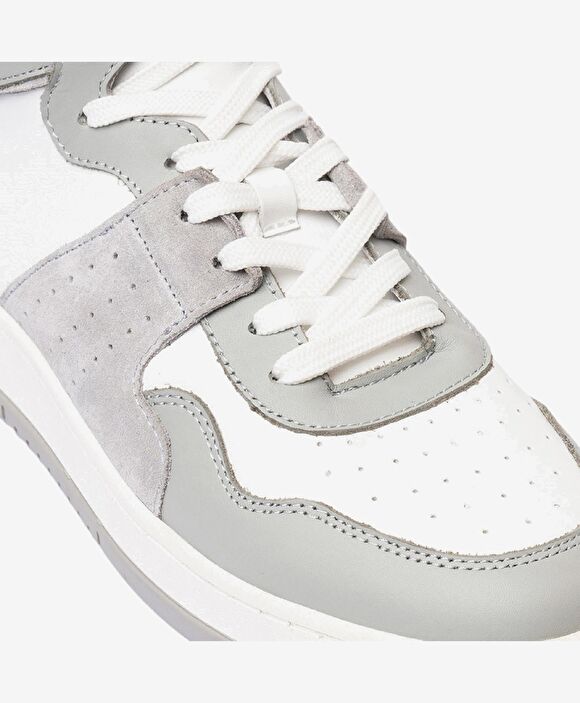 Erkek Gri Beyaz Hakiki Deri Termo Taban Sneaker Bot