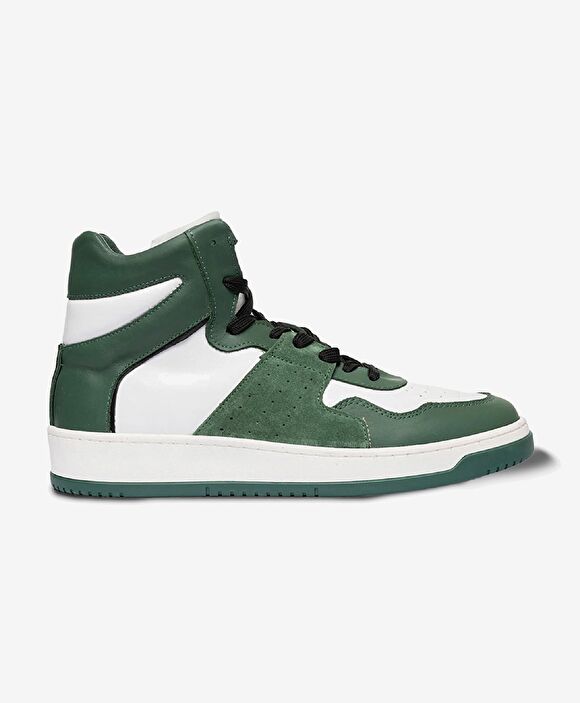 Erkek Yeşil Beyaz Hakiki Deri Sneaker Bot