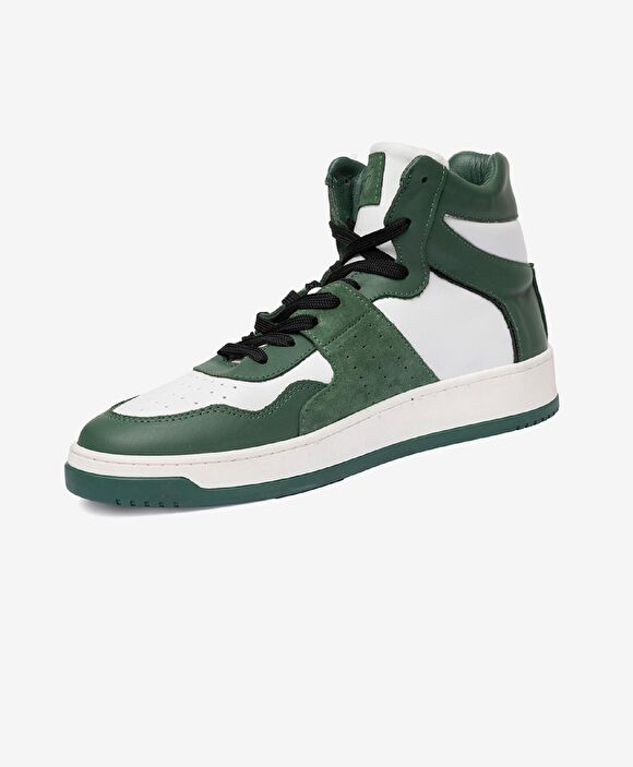Erkek Yeşil Beyaz Hakiki Deri Sneaker Bot