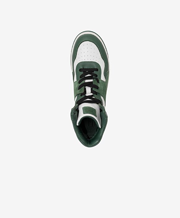 Erkek Yeşil Beyaz Hakiki Deri Sneaker Bot