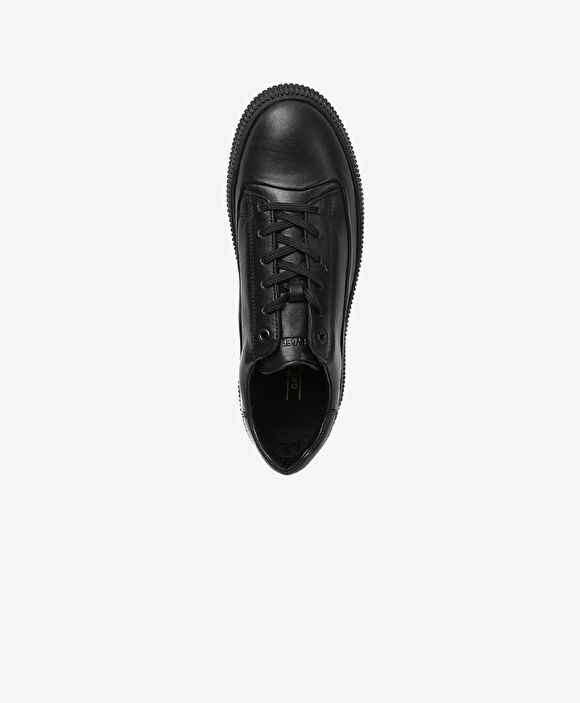 Erkek Siyah Hakiki Deri Sneaker Ayakkabı