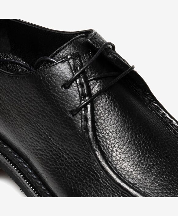 Erkek Siyah Hakiki Deri Oxford Ayakkabı