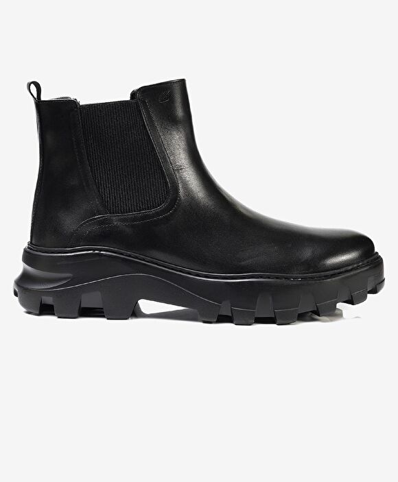 Erkek Siyah Hakiki Deri Chelsea Bot