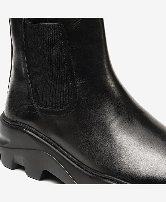 Erkek Siyah Hakiki Deri Chelsea Bot