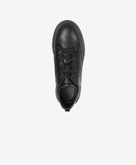 Erkek Siyah Hakiki Deri Sneaker Ayakkabı