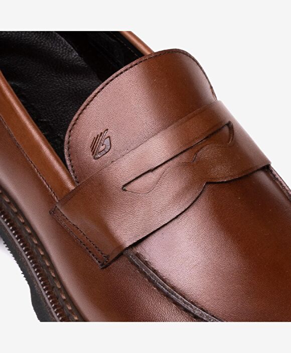 Erkek Kahverengi Hakiki Deri Klasik Ayakkabı