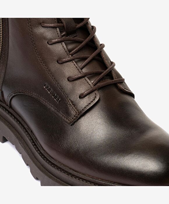 Erkek kahverengi Hakiki Deri Military Bot