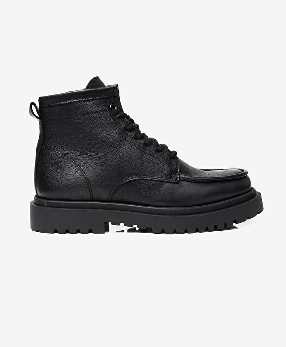 Erkek Siyah Hakiki Deri Casual Bot