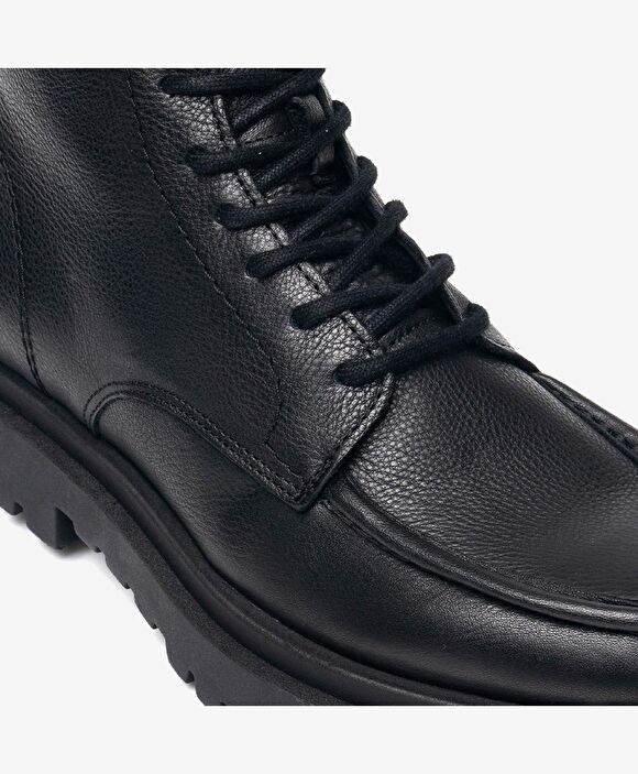 Erkek Siyah Hakiki Deri Casual Bot